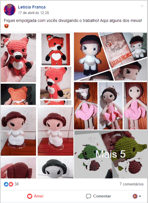 Amigorumis de animais e personagens de filmes e séries.